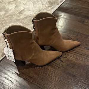 Zara Tan Heeled Boots